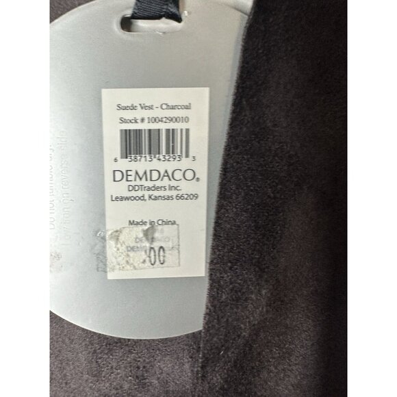 Demdaco Charcoal Gray Suede Flowy Open Front Tunic Vest One Size - Picture 3 of 10